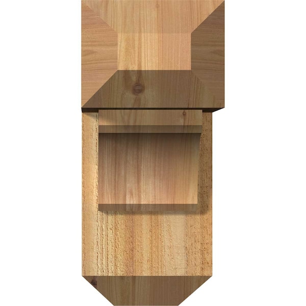 Legacy Craftsman Rough Sawn Bracket W/ Offset Brace, Western Red Cedar, 8W X 18D X 18H